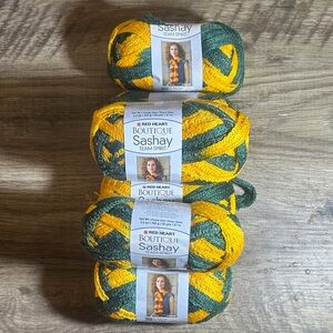 Red Heart Boutique Sashay Yarn - Green and Yellow